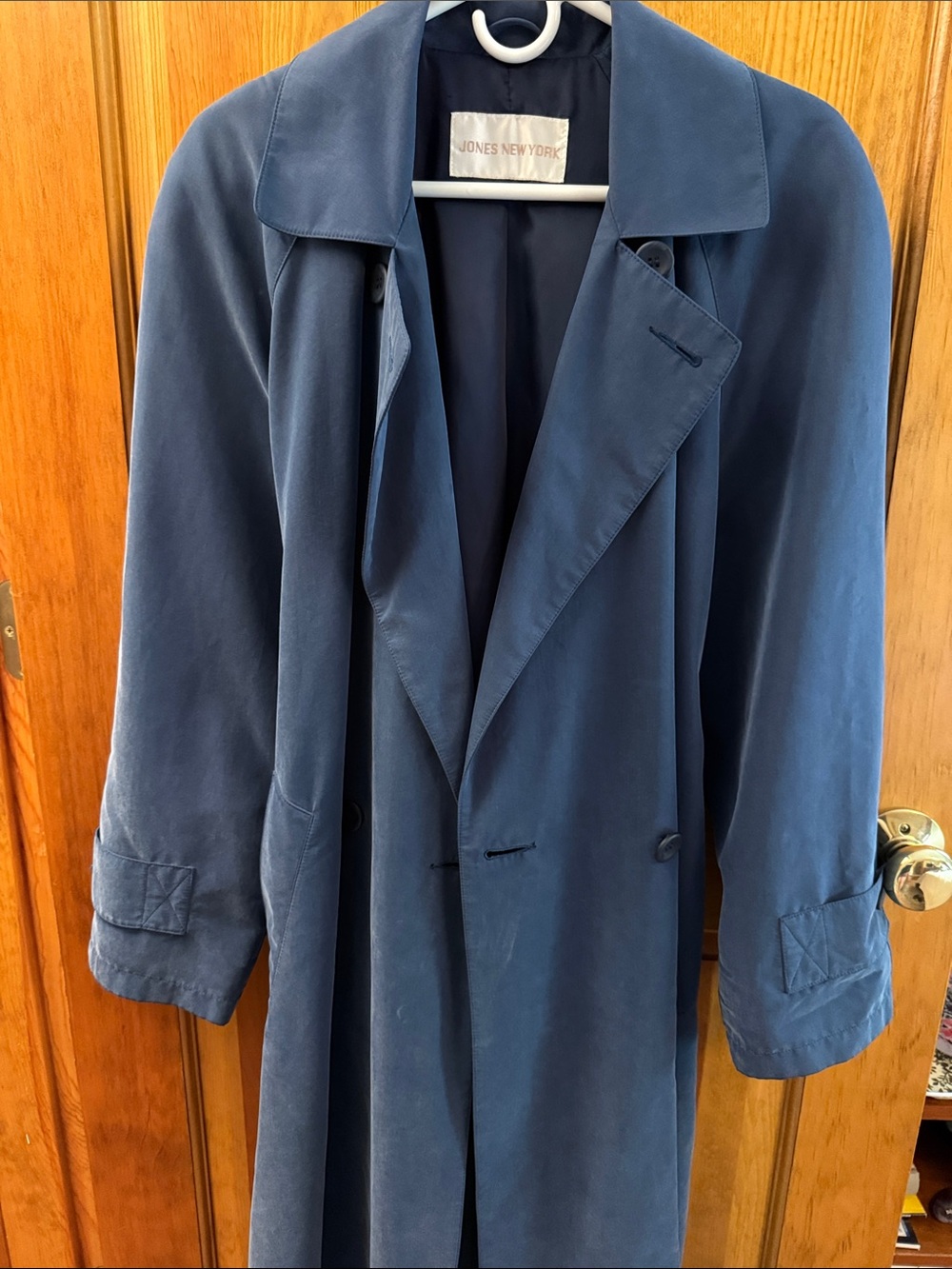 Jones New York Slate Blue Trench Coat